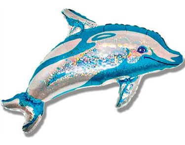 BLUE DOLPHIN SHAPED FOIL BALLOON
