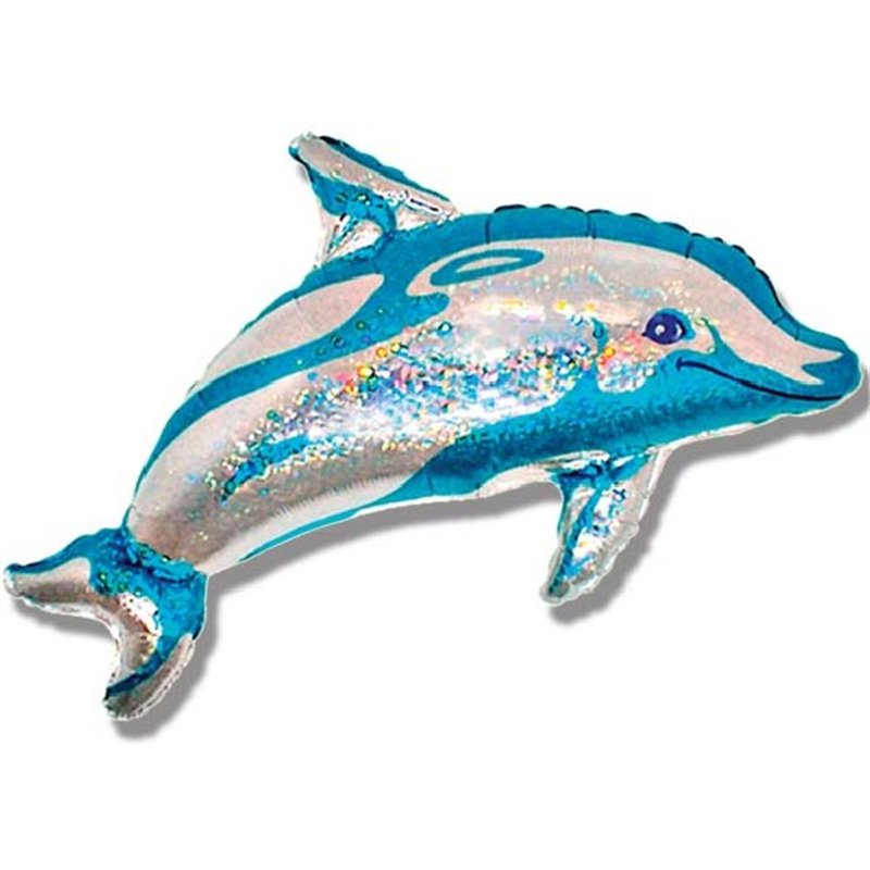 BLUE DOLPHIN SHAPED FOIL BALLOON
