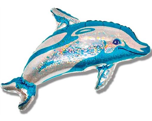 BLUE DOLPHIN SHAPED FOIL BALLOON