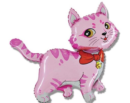PINK CAT SHAPED FOIL BALLOON