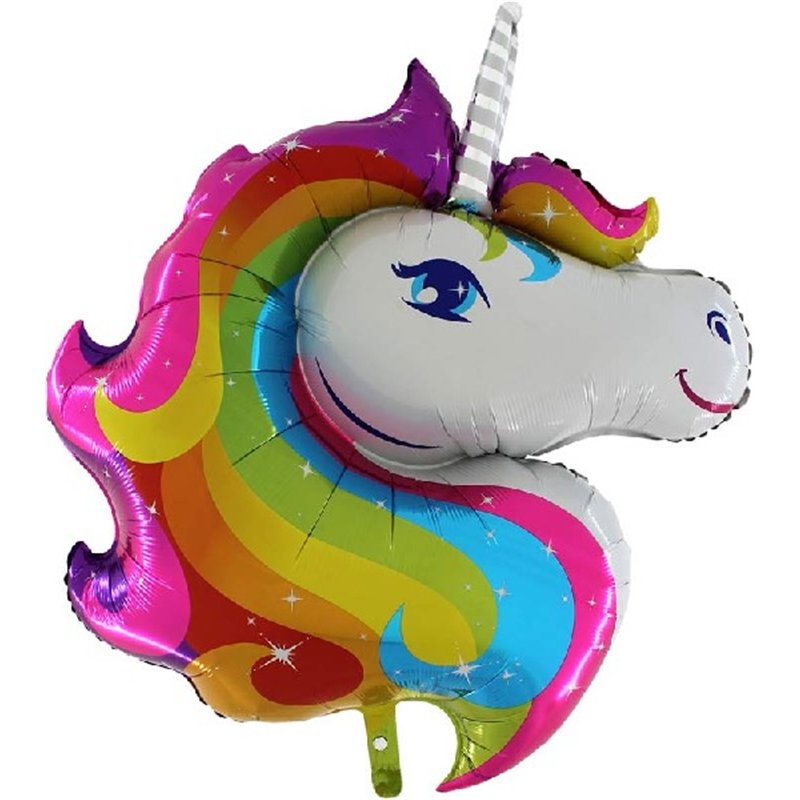 RAINBOW UNICORN HEAD SHAPED FOIL