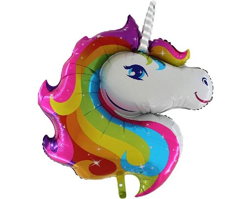 RAINBOW UNICORN HEAD SHAPED FOIL