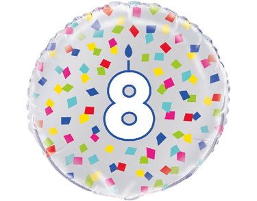 18in RAINBOW CONFETTI NO. 8 FOIL BALLOON