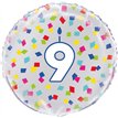 18in RAINBOW CONFETTI NO. 9 FOIL BALLOON