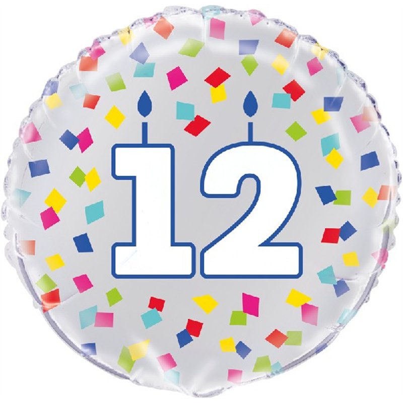 18in RAINBOW CONFETTI NO. 12 FOIL BALLOON