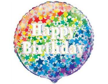 18in RAINBOW STARS BIRTHDAY FOIL