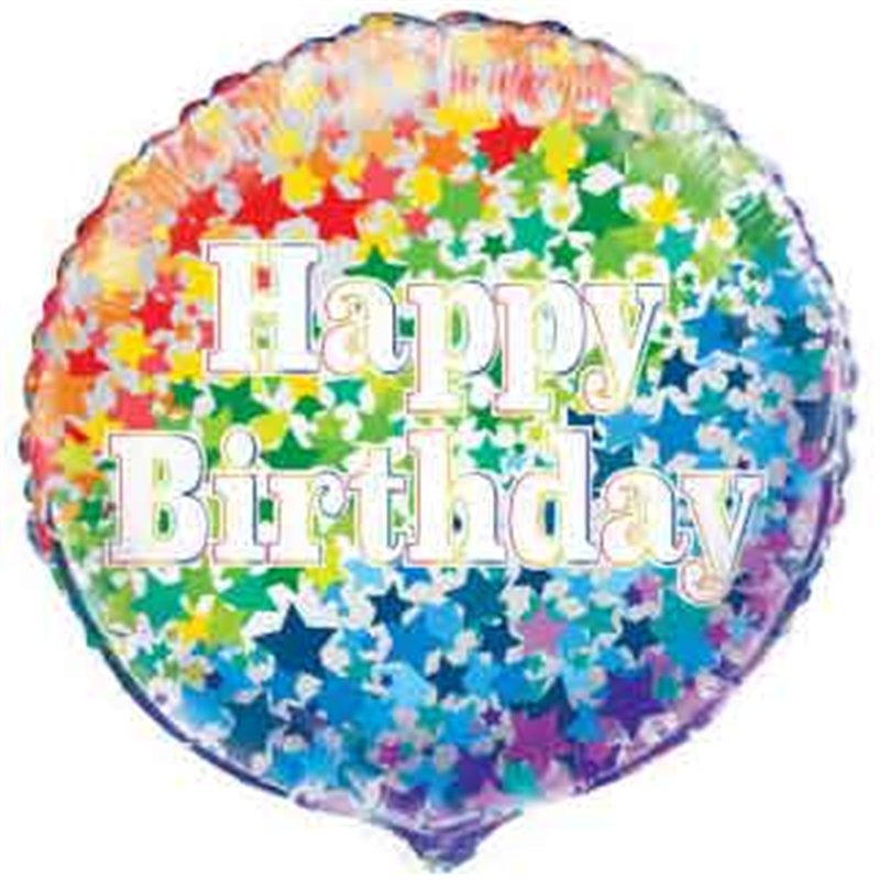 18in RAINBOW STARS BIRTHDAY FOIL