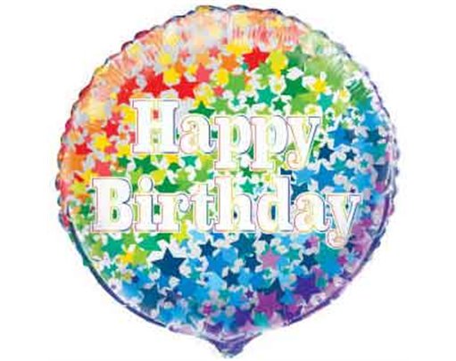 18in RAINBOW STARS BIRTHDAY FOIL