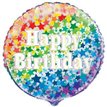 18in RAINBOW STARS BIRTHDAY FOIL