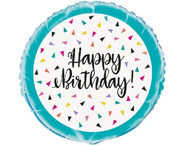 18in TRIANGLE CONFETTI BIRTHDAY FOIL BALLOON