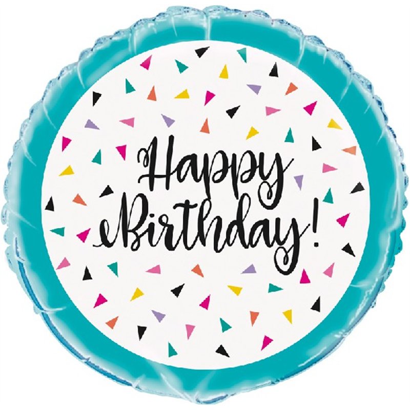 18in TRIANGLE CONFETTI BIRTHDAY FOIL BALLOON