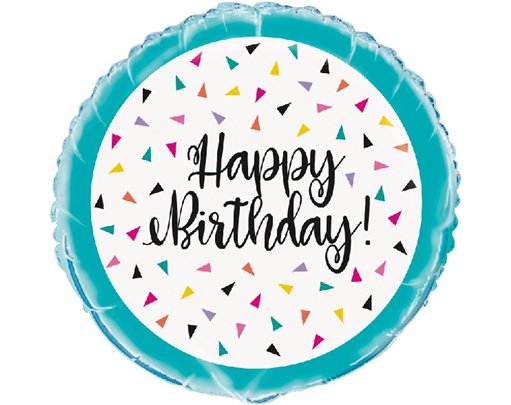 18in TRIANGLE CONFETTI BIRTHDAY FOIL BALLOON