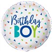 18in CONFETTI BIRTHDAY BOY FOIL BALLOON