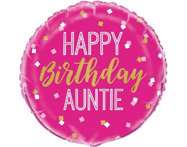 18in HAPPY BIRTHDAY AUNTIE FOIL BALLOON