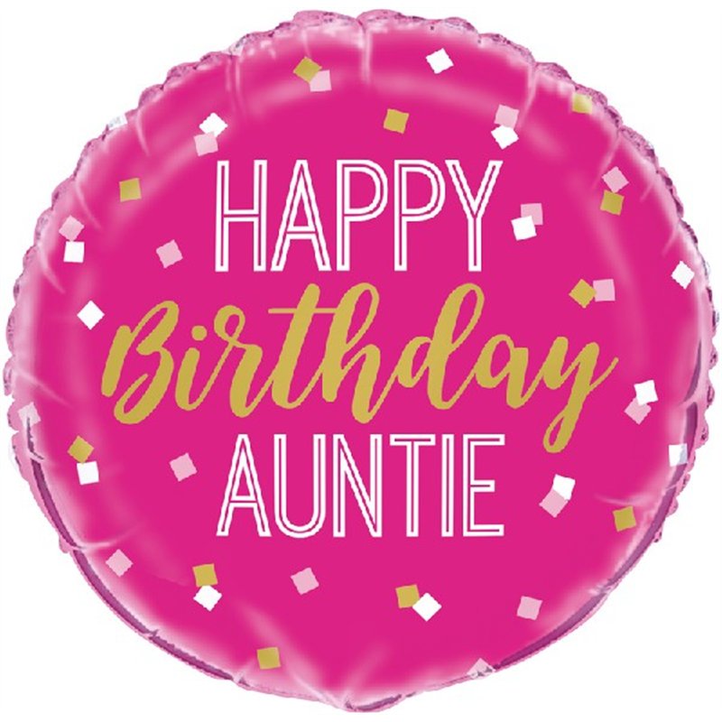 18in HAPPY BIRTHDAY AUNTIE FOIL BALLOON