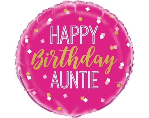 18in HAPPY BIRTHDAY AUNTIE FOIL BALLOON