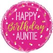 18in HAPPY BIRTHDAY AUNTIE FOIL BALLOON