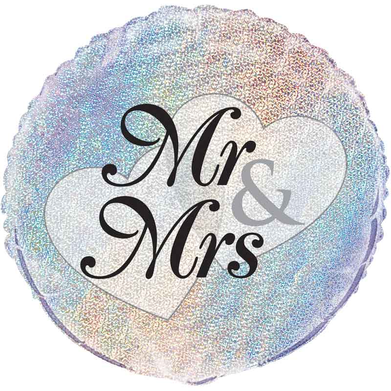 18in MR. & MRS. PRISM FOIL BALLOON