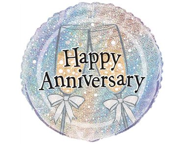 18in ANNIVERSARY PRISM FOIL BALLOON