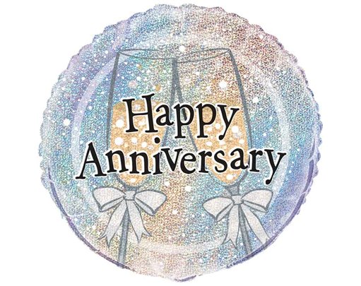 18in ANNIVERSARY PRISM FOIL BALLOON
