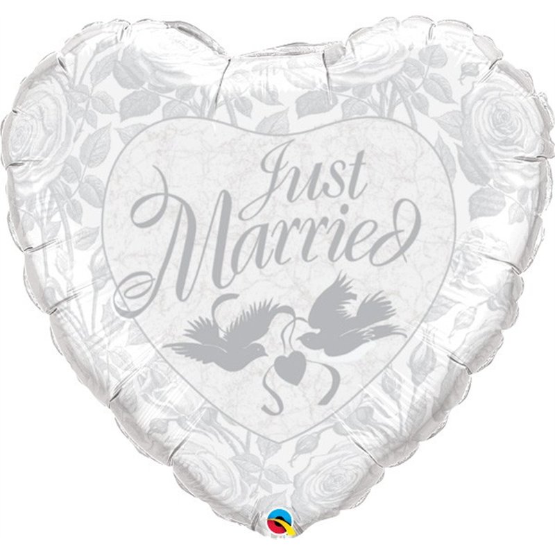 36in JUST MARRIED JUMBO FOIL BALLOON