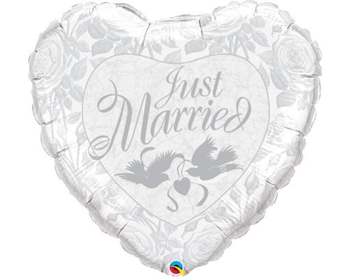 36in JUST MARRIED JUMBO FOIL BALLOON