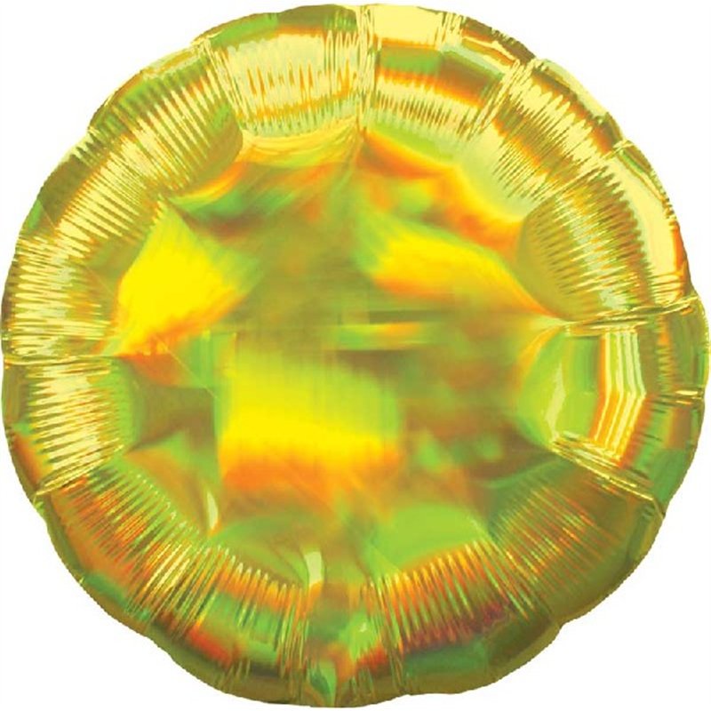 18in IRIDESCENT YELLOW CIRCLE FOIL