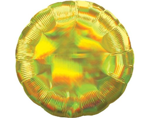 18in IRIDESCENT YELLOW CIRCLE FOIL