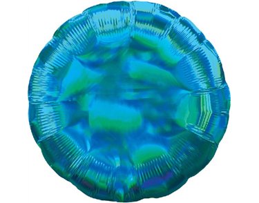 18in IRIDESCENT CYAN CIRCLE FOIL