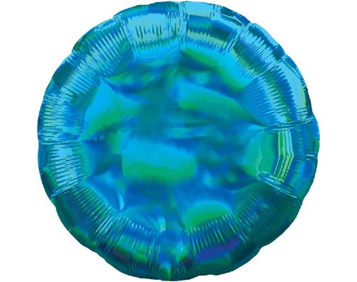 18in IRIDESCENT CYAN CIRCLE FOIL