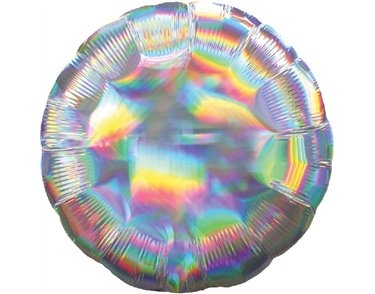18in IRIDESCENT SILVER CIRCLE FOIL