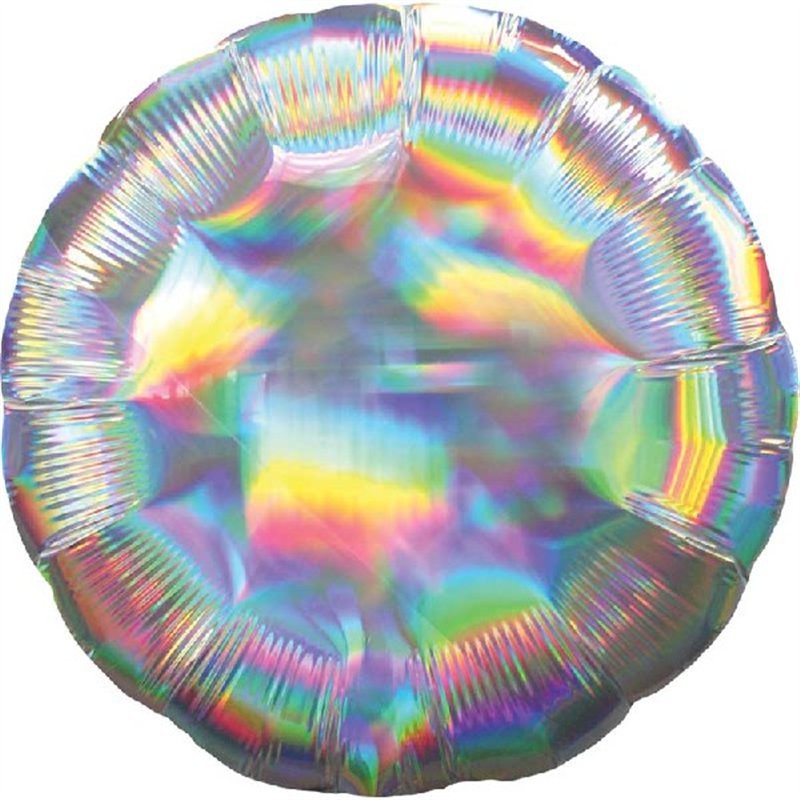 18in IRIDESCENT SILVER CIRCLE FOIL