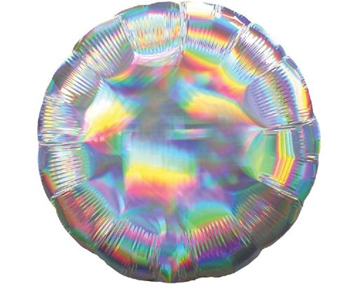 18in IRIDESCENT SILVER CIRCLE FOIL