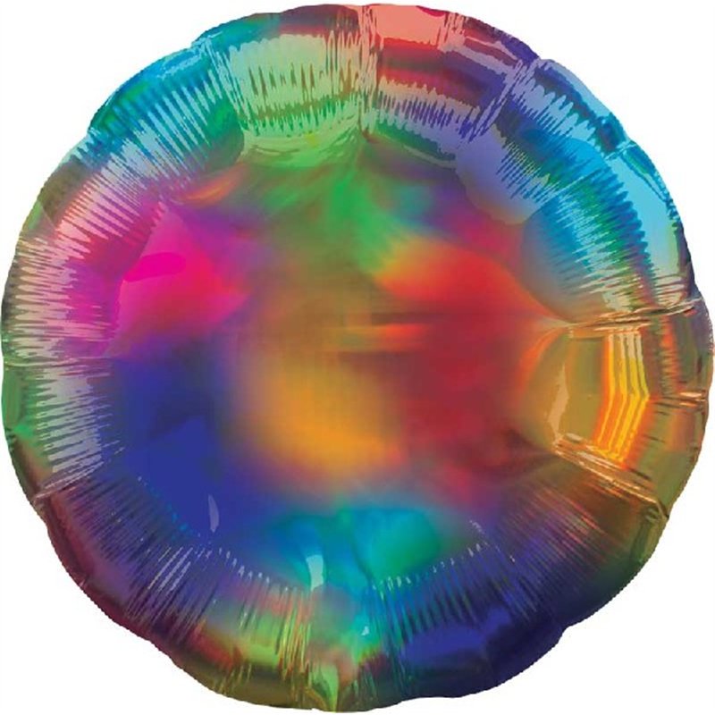 18in IRIDESCENT RAINBOW CIRCLE FOIL