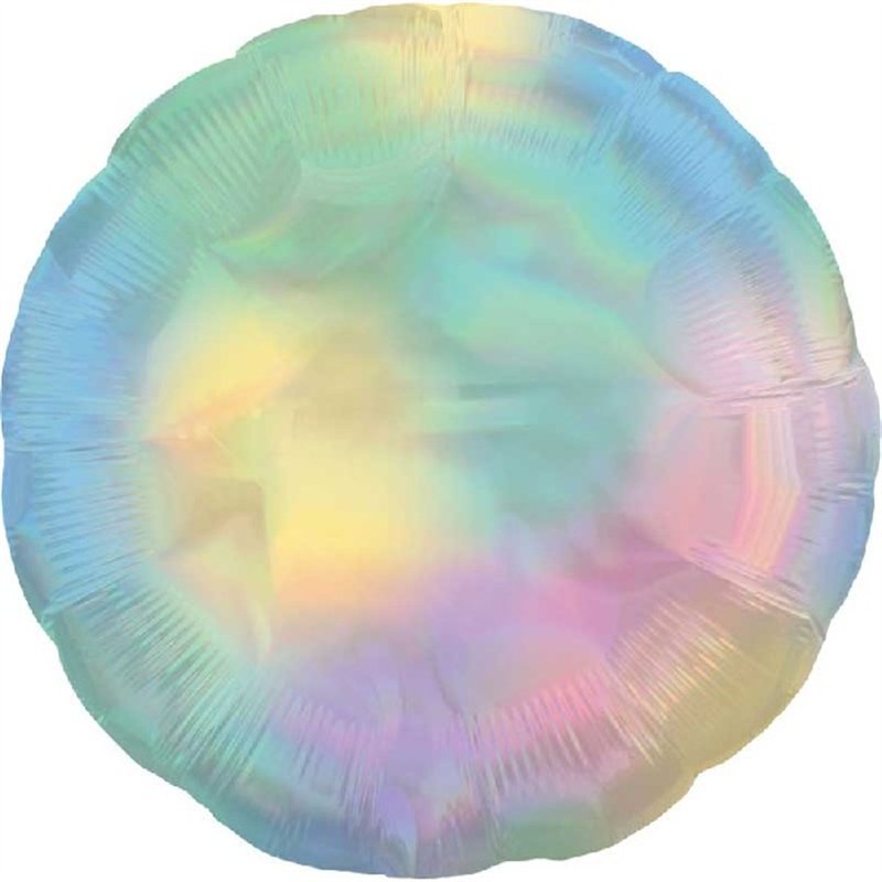 18in PASTEL IRIDESCENT RAINBOW CIRCLE FOIL