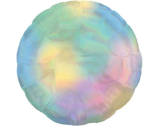 18in PASTEL IRIDESCENT RAINBOW CIRCLE FOIL