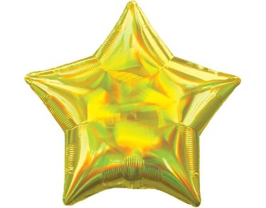 19in IRIDESCENT YELLOW STAR FOIL