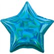 19in IRIDESCENT CYAN STAR FOIL