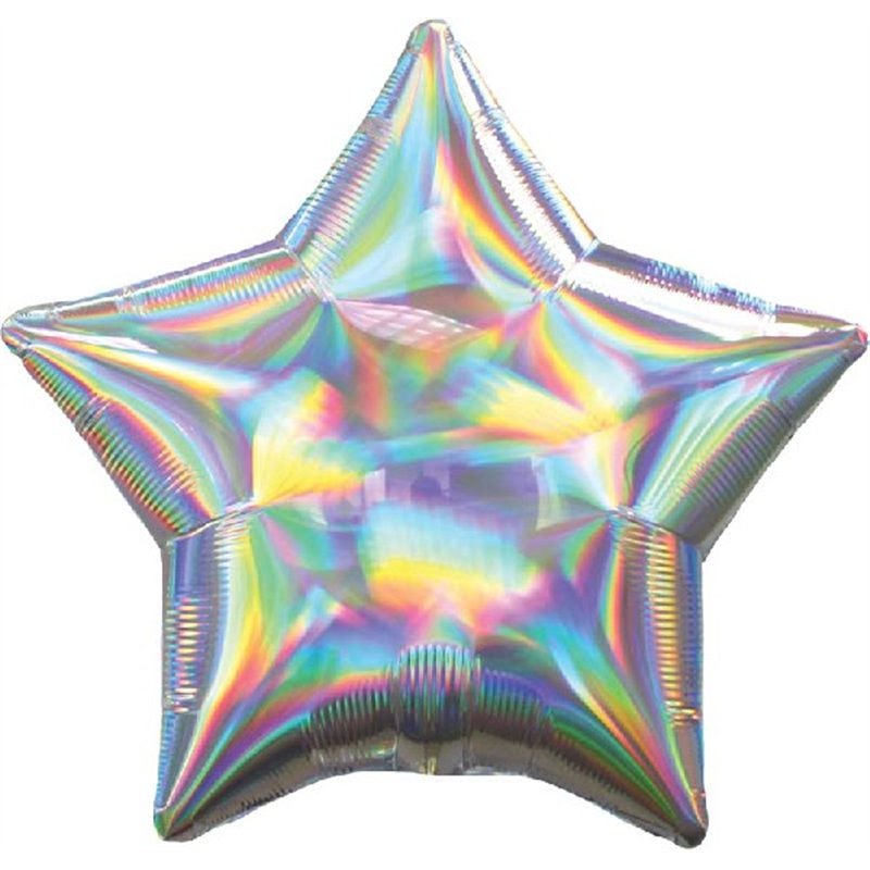19in IRIDESCENT SILVER STAR FOIL
