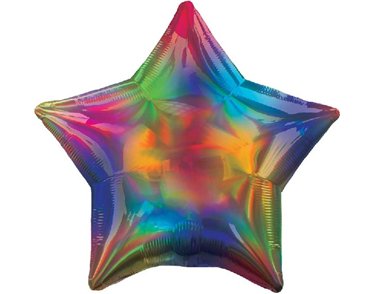 19in IRIDESCENT RAINBOW STAR FOIL