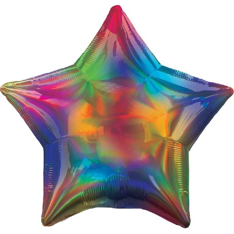 19in IRIDESCENT RAINBOW STAR FOIL