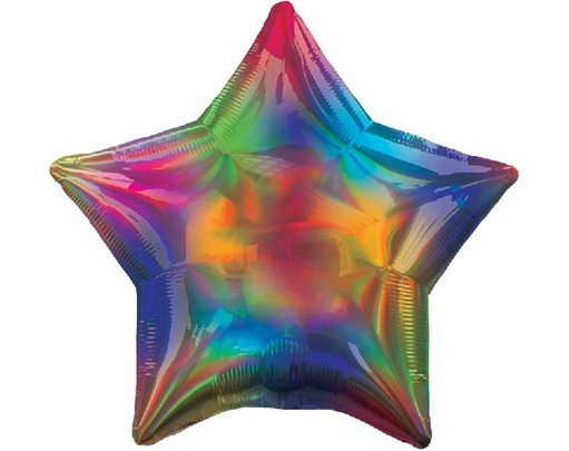 19in IRIDESCENT RAINBOW STAR FOIL