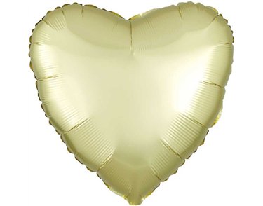 18in SATIN LUXE PASTEL YELLOW HEART FOIL