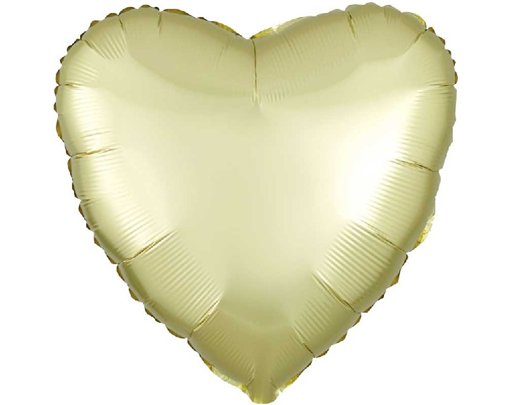 18in SATIN LUXE PASTEL YELLOW HEART FOIL