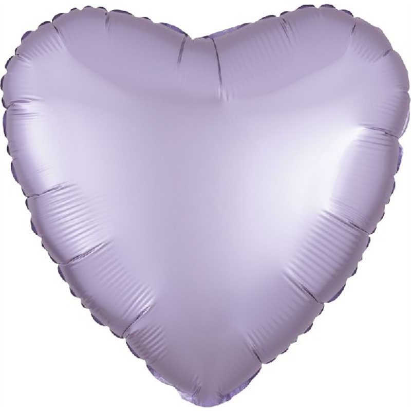 18in SATIN LUXE PASTEL LILAC HEART FOIL