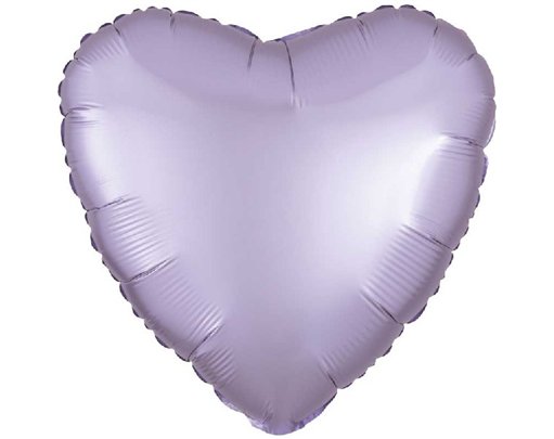 18in SATIN LUXE PASTEL LILAC HEART FOIL