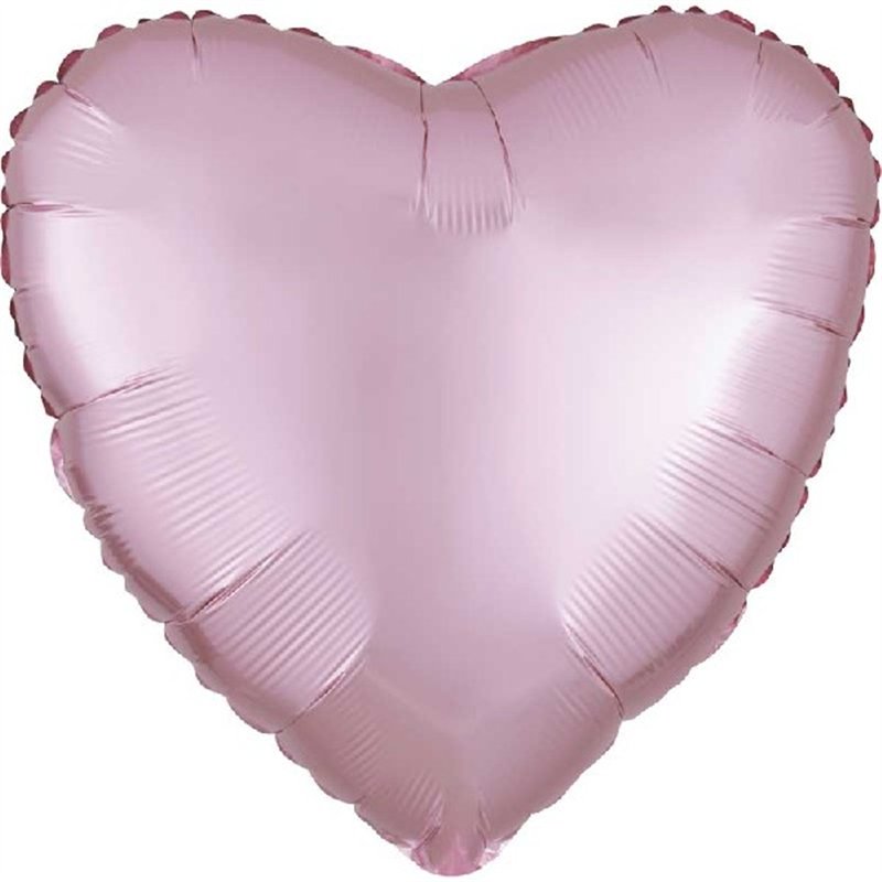 18in SATIN LUXE PASTEL PINK HEART FOIL