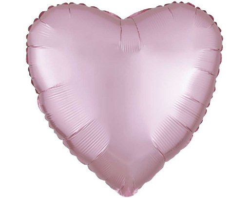 18in SATIN LUXE PASTEL PINK HEART FOIL
