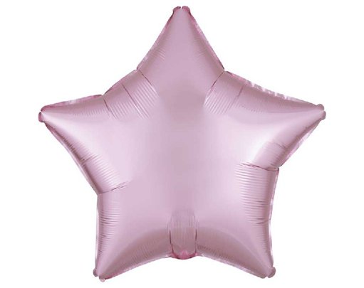 19in SATIN LUXE PASTEL PINK STAR FOIL