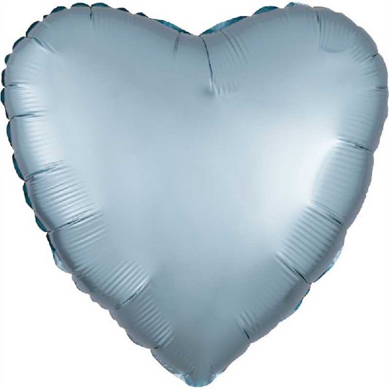 18in SATIN LUXE PASTEL BLUE HEART FOIL